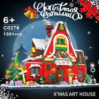 HKM-525971 Christmas Building Block Toy Set - Santa Claus House DIY Assembly Puzzle for Kids 8 Years & Up