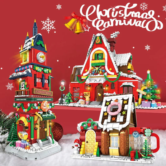 KTX-525971 Christmas Building Block Toy Set - Santa Claus House DIY Assembly Puzzle for Kids 8 Years & Up