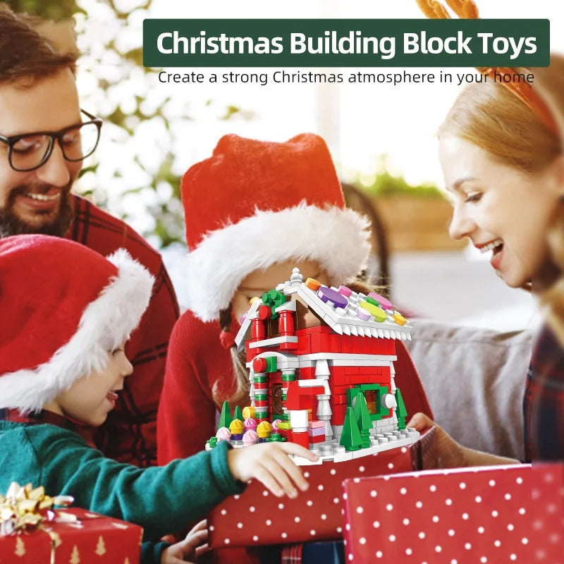 KTX-525971 Christmas Building Block Toy Set - Santa Claus House DIY Assembly Puzzle for Kids 8 Years & Up