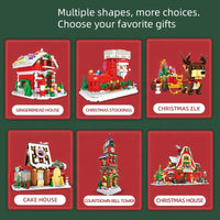 HKM-525971 Christmas Building Block Toy Set - Santa Claus House DIY Assembly Puzzle for Kids 8 Years & Up