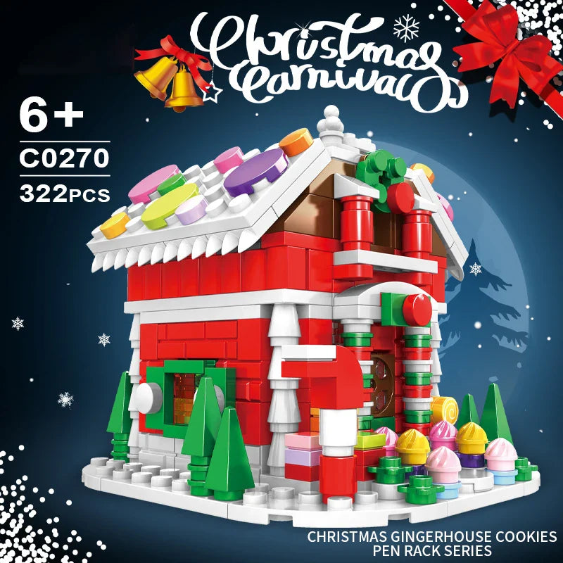 KTX-525971 Christmas Building Block Toy Set - Santa Claus House DIY Assembly Puzzle for Kids 8 Years & Up