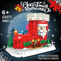 HKM-525971 Christmas Building Block Toy Set - Santa Claus House DIY Assembly Puzzle for Kids 8 Years & Up