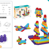 HKM-526227 Kids ABS Plastic Stacking Building Blocks Set for Creative Learning and Modern Construction Play