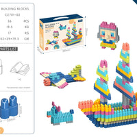 HKM-526227 Kids ABS Plastic Stacking Building Blocks Set for Creative Learning and Modern Construction Play