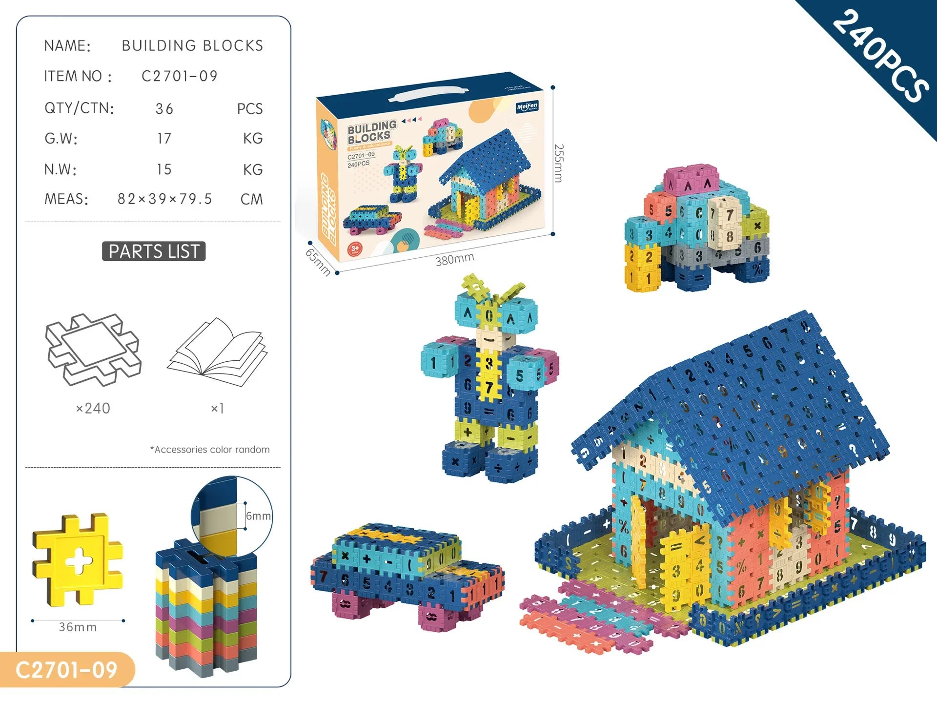 KTX-526227 Kids ABS Plastic Stacking Building Blocks Set for Creative Learning and Modern Construction Play