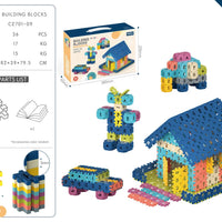HKM-526227 Kids ABS Plastic Stacking Building Blocks Set for Creative Learning and Modern Construction Play