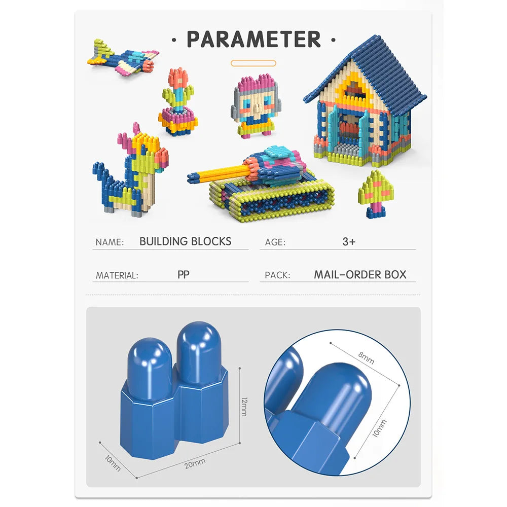 KTX-526227 Kids ABS Plastic Stacking Building Blocks Set for Creative Learning and Modern Construction Play