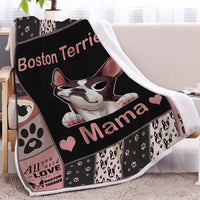HKM-526227 Soft Dog-Themed Sherpa Fleece Blanket for Couch, Office, and Camping - Multiple Sizes Available