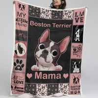 HKM-526227 Soft Dog-Themed Sherpa Fleece Blanket for Couch, Office, and Camping - Multiple Sizes Available