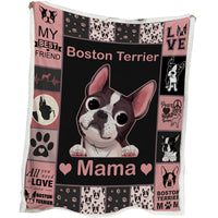 HKM-526227 Soft Dog-Themed Sherpa Fleece Blanket for Couch, Office, and Camping - Multiple Sizes Available