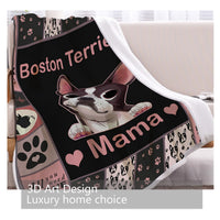 HKM-526227 Soft Dog-Themed Sherpa Fleece Blanket for Couch, Office, and Camping - Multiple Sizes Available