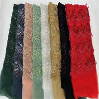 HKM-526227 Tassel Bead Tube Lace Fabric for Wedding Dresses and DIY Projects