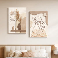 HKM-526483 Elegant Abstract Character Mural in Embossed Film - 40x60 Frameless Decorative Painting