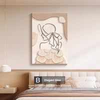 HKM-526483 Elegant Abstract Character Mural in Embossed Film - 40x60 Frameless Decorative Painting