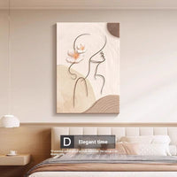 HKM-526483 Elegant Abstract Character Mural in Embossed Film - 40x60 Frameless Decorative Painting