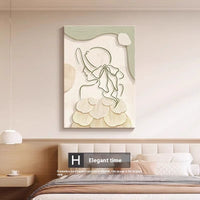 HKM-526483 Elegant Abstract Character Mural in Embossed Film - 40x60 Frameless Decorative Painting
