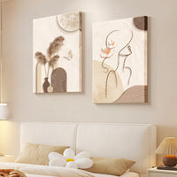 HKM-526483 Elegant Abstract Character Mural in Embossed Film - 40x60 Frameless Decorative Painting
