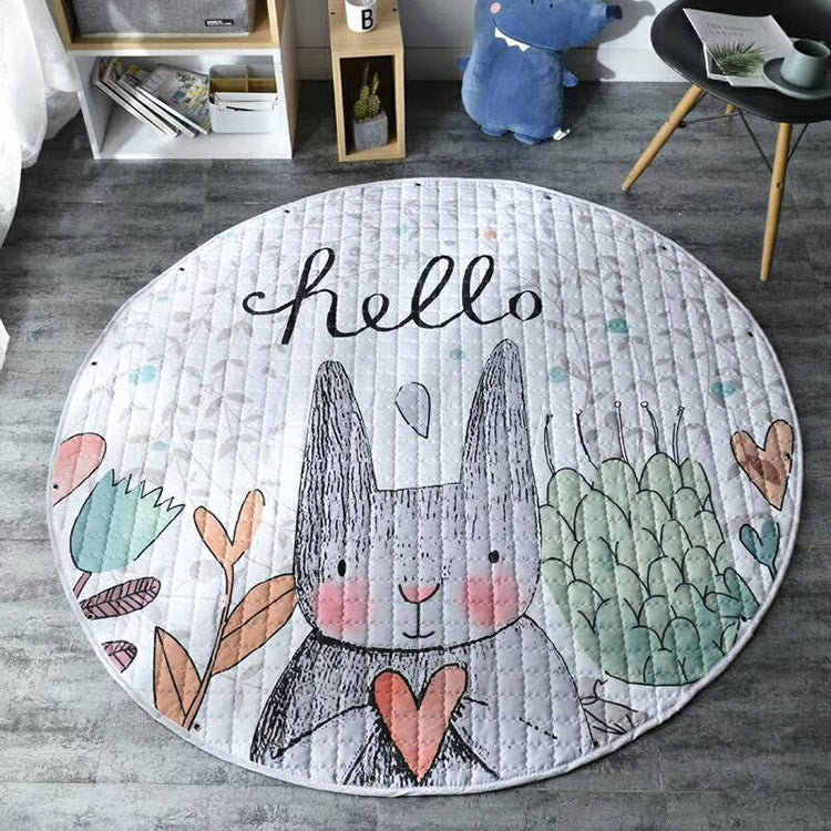 HKM-526611 Eco-Friendly Non-Slip Round Baby Crawling and Storage Mat - 1.5m Diameter, Easy to Clean and Store