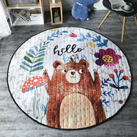HKM-526611 Eco-Friendly Non-Slip Round Baby Crawling and Storage Mat - 1.5m Diameter, Easy to Clean and Store
