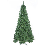 HKM-526675 Unlit Green PVC Christmas Tree with Metal Stand for Indoor Holiday Decor - Available in 5ft, 6ft, 7ft, and 8ft Heights