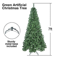 HKM-526675 Unlit Green PVC Christmas Tree with Metal Stand for Indoor Holiday Decor - Available in 5ft, 6ft, 7ft, and 8ft Heights