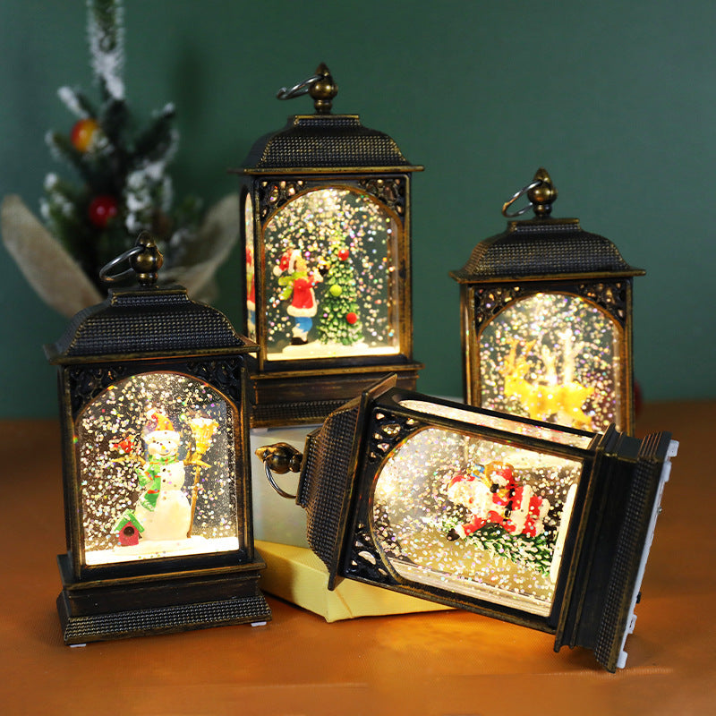 HKM-526995 Luminous Flat Crystal Christmas Lanterns for Desktop Decoration - Cartoon Designs