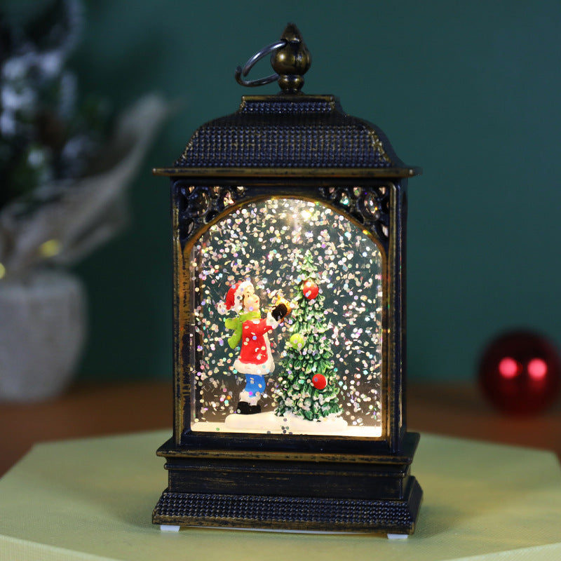 HKM-526995 Luminous Flat Crystal Christmas Lanterns for Desktop Decoration - Cartoon Designs