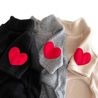 HKM-527059 Fleece-Lined Sweater for Pets - Warm Casual Wear in Gray, Beige, Black, Khaki, Sizes XS-XL