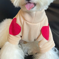HKM-527059 Fleece-Lined Sweater for Pets - Warm Casual Wear in Gray, Beige, Black, Khaki, Sizes XS-XL