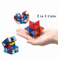 HKM-527123 2 in 1 Magic Star Cube Fidget Toy for Stress Relief - Solar System Design, ABS Plastic, Ages 2 and Up