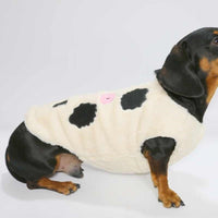 HKM-527123 Fleece-Lined Cute Cow Vest for Pets - Warm Autumn Winter Clothing