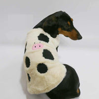 HKM-527123 Fleece-Lined Cute Cow Vest for Pets - Warm Autumn Winter Clothing