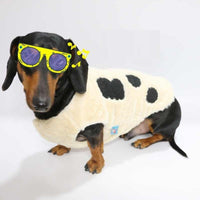 HKM-527123 Fleece-Lined Cute Cow Vest for Pets - Warm Autumn Winter Clothing