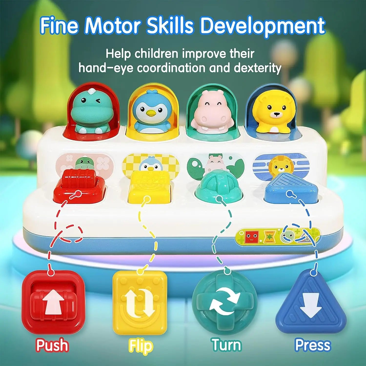 HKM-527187 Interactive Pop-Up Sensory Toy for Babies and Toddlers, Age 0 to 24 Months, 2 to 4 Years