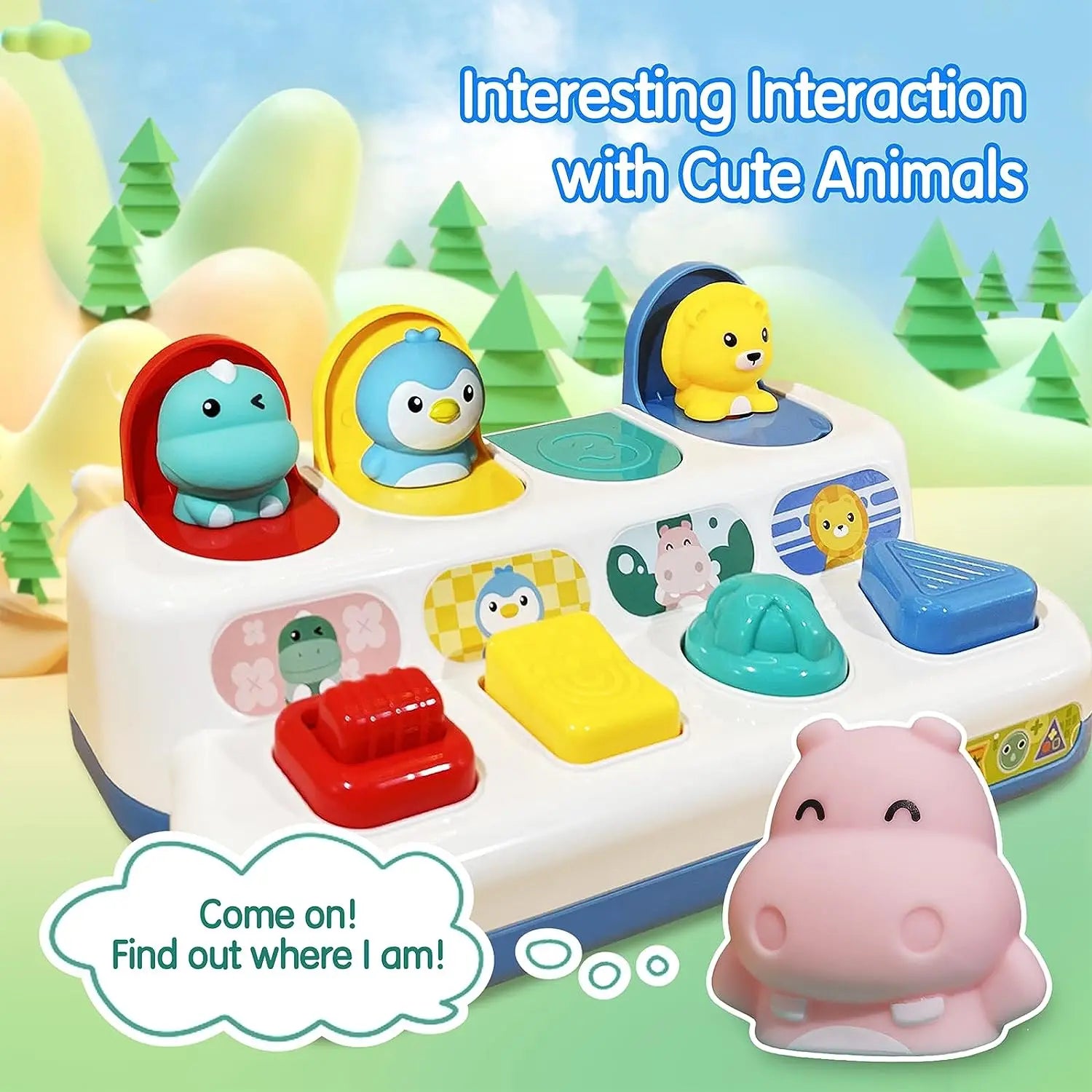 HKM-527187 Interactive Pop-Up Sensory Toy for Babies and Toddlers, Age 0 to 24 Months, 2 to 4 Years