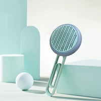 HKM-527315 Pet Hair Removal Comb - Durable Plastic & Stainless Steel, Available in Pink or Blue