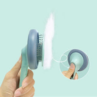 HKM-527315 Pet Hair Removal Comb - Durable Plastic & Stainless Steel, Available in Pink or Blue