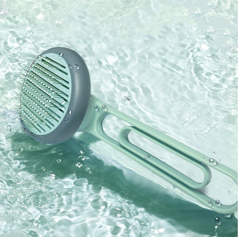 HKM-527315 Pet Hair Removal Comb - Durable Plastic & Stainless Steel, Available in Pink or Blue