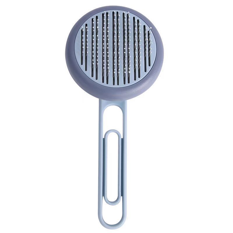 HKM-527315 Pet Hair Removal Comb - Durable Plastic & Stainless Steel, Available in Pink or Blue