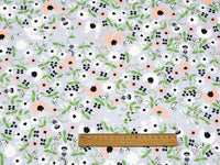 HKM-527379 Floral Cotton Fabric Cover for Baby Bedding and Curtains - 100% Cotton, Water Printed, 160cm Wide