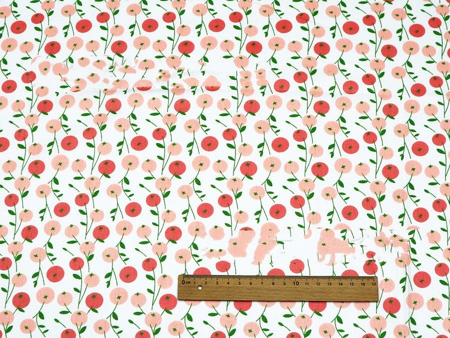 HKM-527379 Floral Cotton Fabric Cover for Baby Bedding and Curtains - 100% Cotton, Water Printed, 160cm Wide