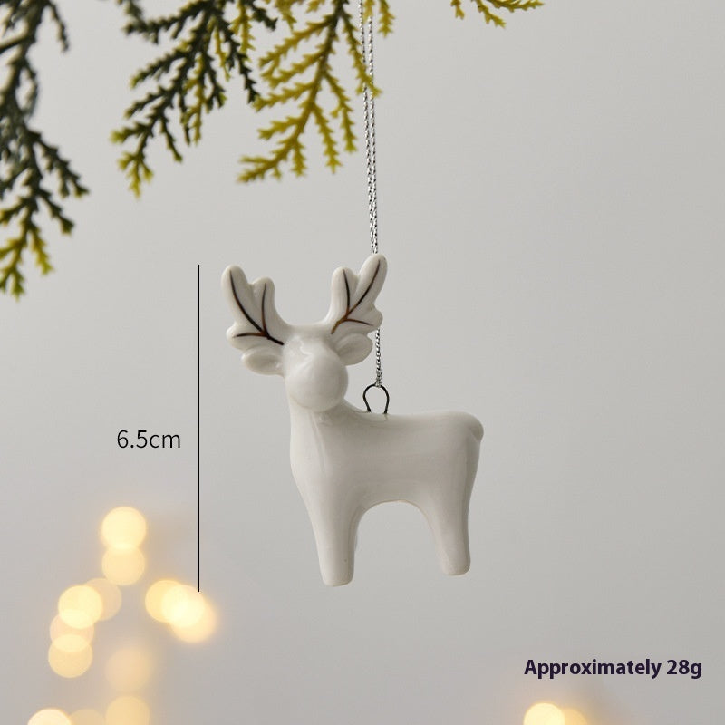 HKM-527507 Ceramic Mini House Christmas Tree Pendant Collection - Various Designs and Weights