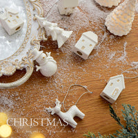 HKM-527507 Ceramic Mini House Christmas Tree Pendant Collection - Various Designs and Weights