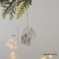 HKM-527507 Ceramic Mini House Christmas Tree Pendant Collection - Various Designs and Weights