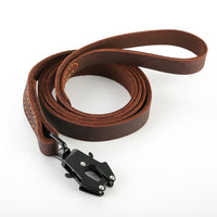 HKM-527507 Cowhide Leather Fast Release Buckle Dog Lead 1.5" or 2.0" Wide