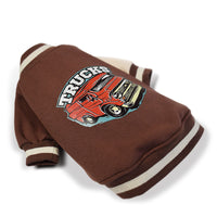 HKM-527571 Cozy Casual Fleece Sweater for Medium Dogs - Brown and Green