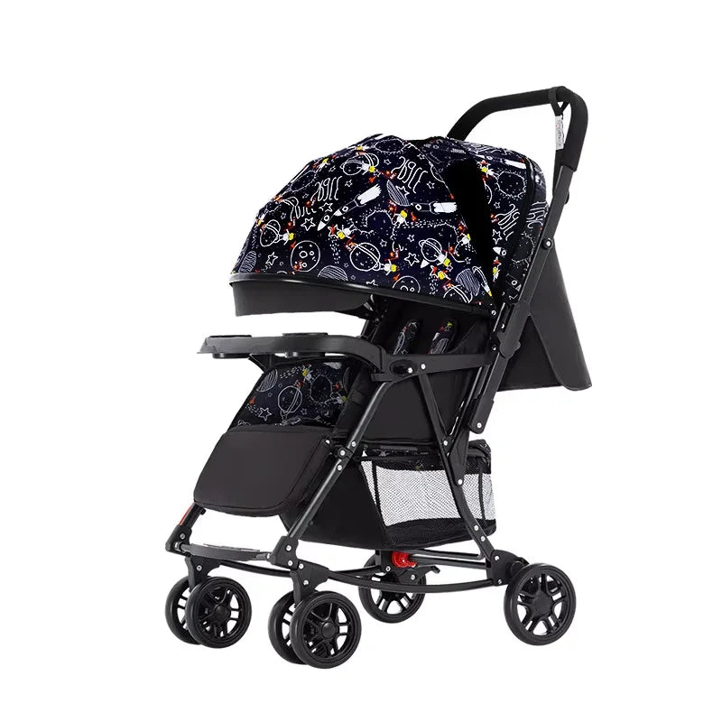 KTX-527571 Lightweight Classic Style Rocking Wheel Stroller Pram for Infants and Toddlers