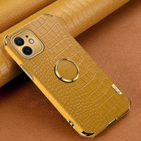 HKM-527635 6D Leather Pattern Phone Case for iPhone Models - Solid Color & Geometric Design