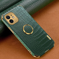 HKM-527635 6D Leather Pattern Phone Case for iPhone Models - Solid Color & Geometric Design