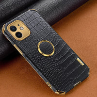 HKM-527635 6D Leather Pattern Phone Case for iPhone Models - Solid Color & Geometric Design